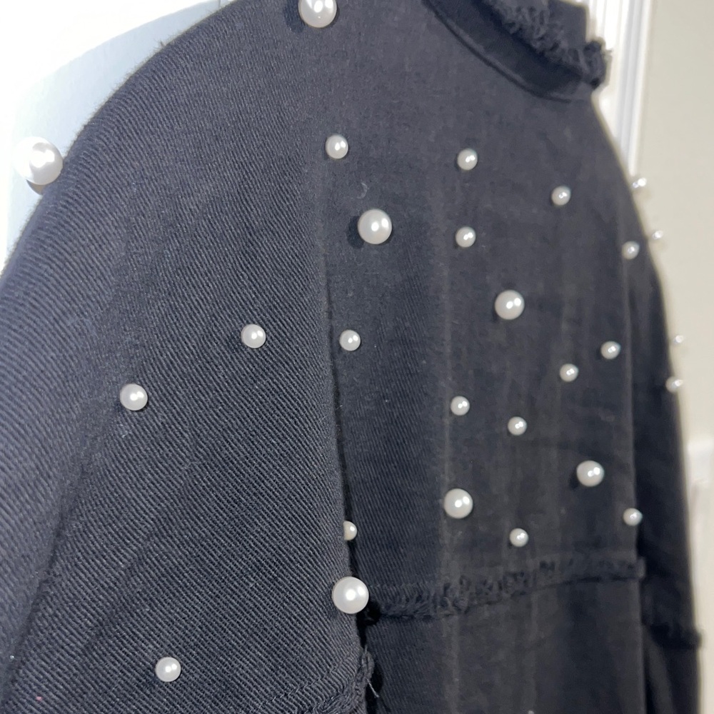 SHEIN Black Denim Jacket with Pearls!! - Picture 11 of 11